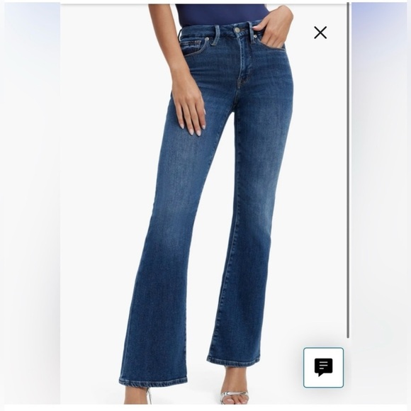 Good American Denim Bootcut Flare Legs Crop B811 Jeans Size 0/25 - Picture 1 of 14